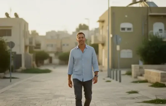 גבר הולך ברחוב עירוני בשעת בוקר בדרכו לשיקום אחרי הידרדרות תפקודית שנלוותה לפגיעה נפשית מוכרת