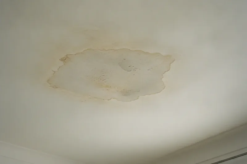 כתם רטיבות יבש בפינת תקרה בדירת מגורים